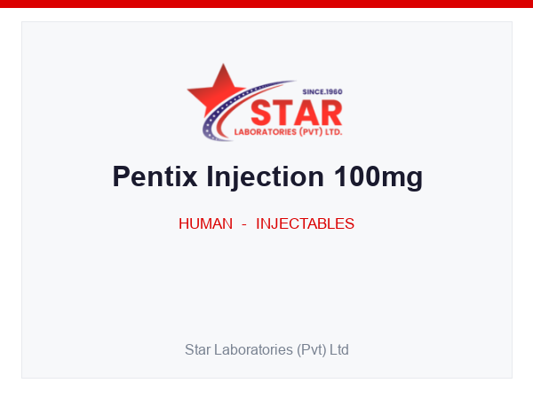 Pentix Injection 100mg — Flupentixol decanoate 100 mg — Human Injectable — by Star Laboratories