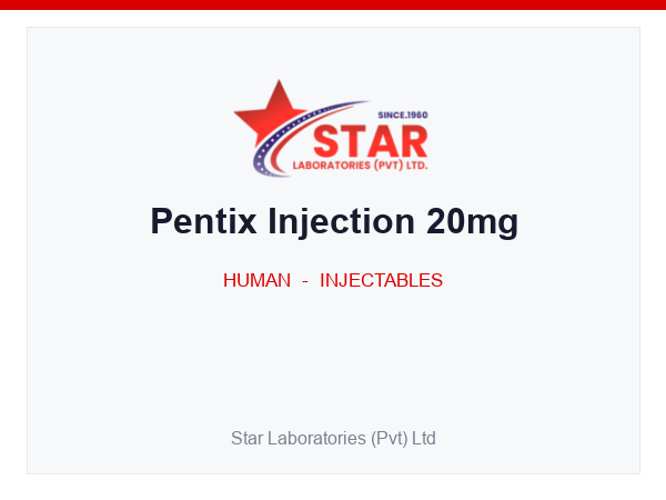 Pentix Injection 20mg — Flupentixol decanoate 20 mg — Human Injectable — by Star Laboratories