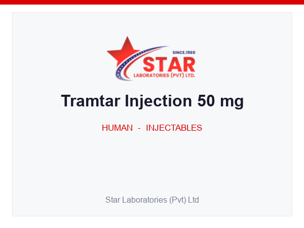 Tramtar Injection 50 mg — Tramadol HCl 50 mg — Human Injectable — by Star Laboratories