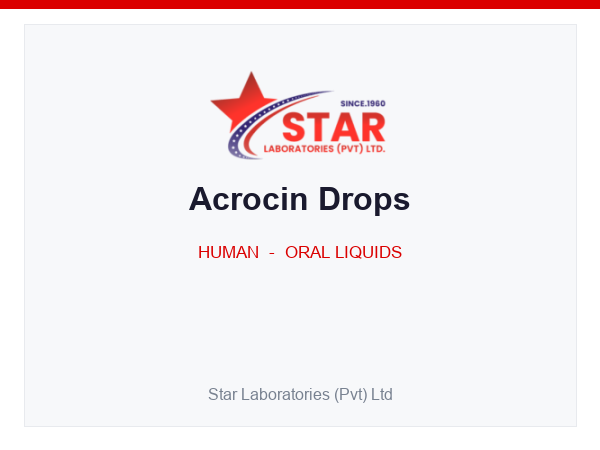 Acrocin Drops — Erythromycin (as ethylsuccinate) 100 mg — Human Oral Liquid — by Star Laboratories
