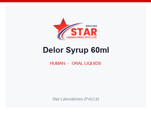 Delor Syrup 60ml — Desloratadine 0.5 mg — Human Oral Liquid — by Star Laboratories