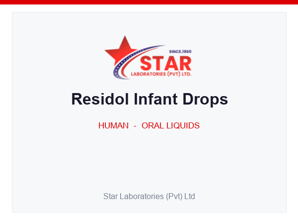 Residol Infant Drops — Paracetamol 100 mg — Human Oral Liquid — by Star Laboratories
