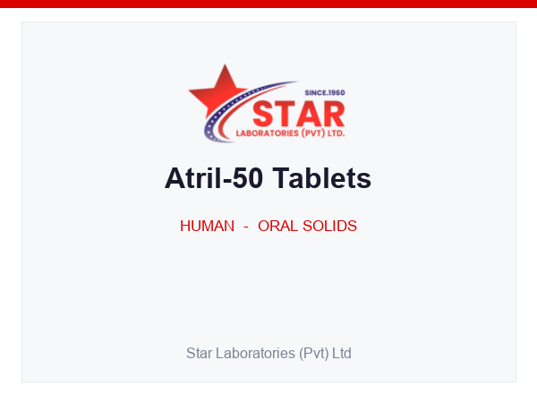 Atril-50 Tablets — Atenolol 50 mg — Human Oral Solid — by Star Laboratories