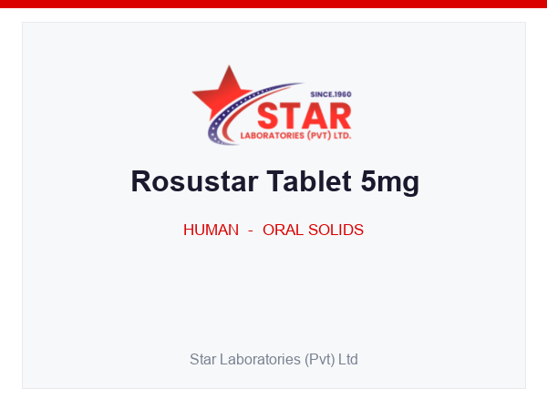 Rosustar Tablet 5mg — Rosuvastatin (as Calcium) 5 mg — Human Oral Solid — by Star Laboratories