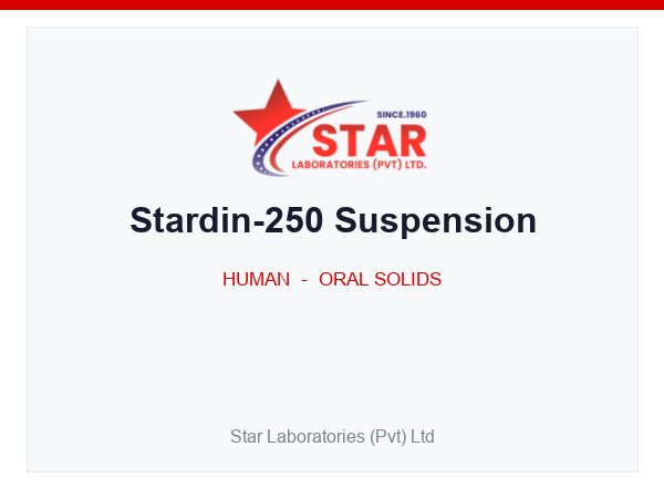 Stardin-250 Suspension — Cephradine 250 mg/5 ml — Human Oral Solid — by Star Laboratories