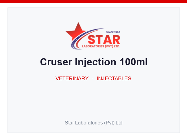 Cruser Injection 100ml — Enrofloxacin 10% + Bromhexine 0.5% — Veterinary Injectable — by Star Laboratories