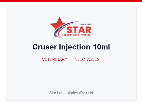 Cruser Injection 10ml — Enrofloxacin 10% + Bromhexine 0.5% — Veterinary Injectable — by Star Laboratories