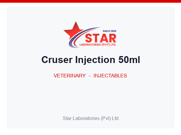 Cruser Injection 50ml — Enrofloxacin 10% + Bromhexine 0.5% — Veterinary Injectable — by Star Laboratories