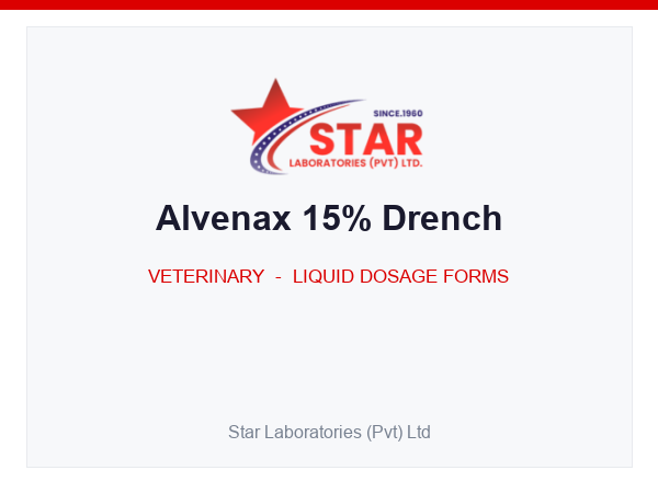 Alvenax 15% Drench — Albendazole 150 mg (per ml) — Veterinary Liquid Dosage Form — by Star Laboratories
