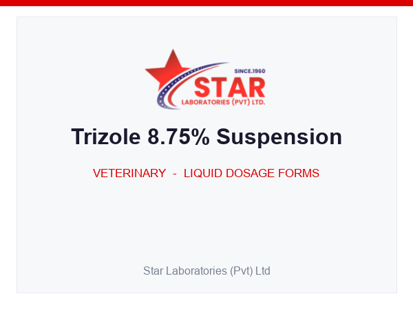 Trizole 8.75% Suspension — Triclabendazole 50 mg + Levamisole HCl 37.5 mg (per mL) — Veterinary Liquid Dosage Form — by Star Laboratories